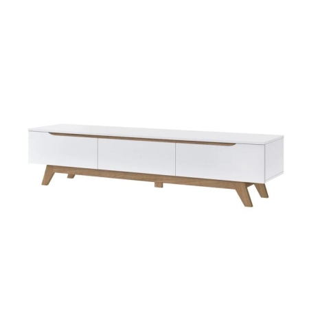 Penelope Scandinavian Wooden Lowline Entertainment Unit TV Stand 1.8m - White & Oak