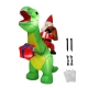1.75m Inflatable Christmas Santa on Dinosaur | Outdoor LED Light-Up Decoration