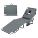 Foldable 5-Position Beach Lounge Chair with Face Hole - Tanning Recliner with Pillows
