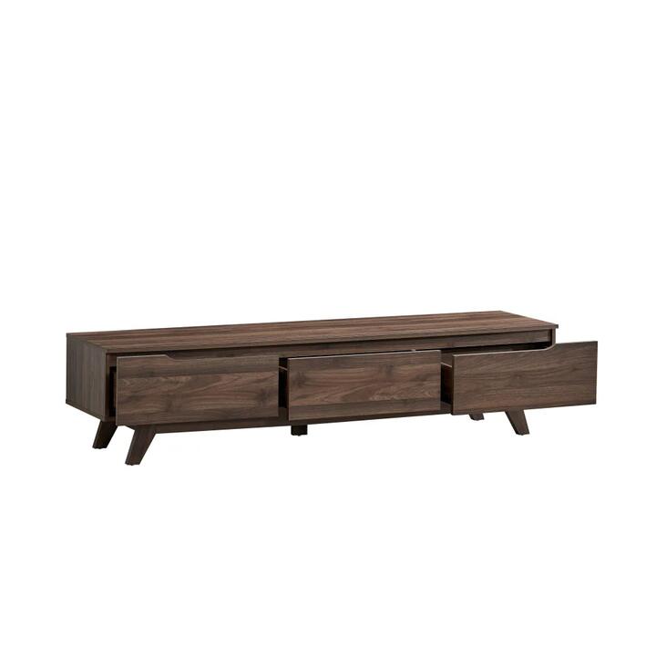 Penelope Scandinavian Lowline Entertainment Unit TV Stand 1.8m 3-Drawers Walnut