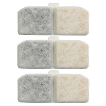 3-Pack Pet Water Fountain Filters With 3-Stage Filtration System