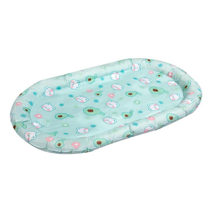 Extra Large Pet Cooling Mat - Green Summer Gel Pad with Raised Edge & Waterproof Cover
