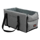 Center Console Dog Car Seat - Grey Travel Pet Booster with Storage & Safety Straps
