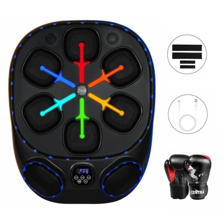 Smart Music Boxing Machine with 8oz Gloves | Wall-Mounted | Bluetooth | 10 Speeds & 9 Modes