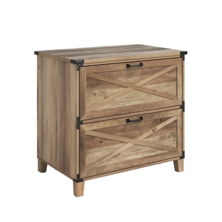 Maestro Furniture Oxford Office Storage 2-Drawers Filing Cabinet Rustic Oak