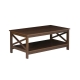 Maestro Furniture Cyrus Open Shelf Wooden Rectangular Tea Coffee Table Brown