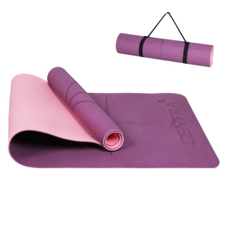 Dual-Color TPE Yoga Mat with Body Alignment Lines | 6mm Eco-Friendly