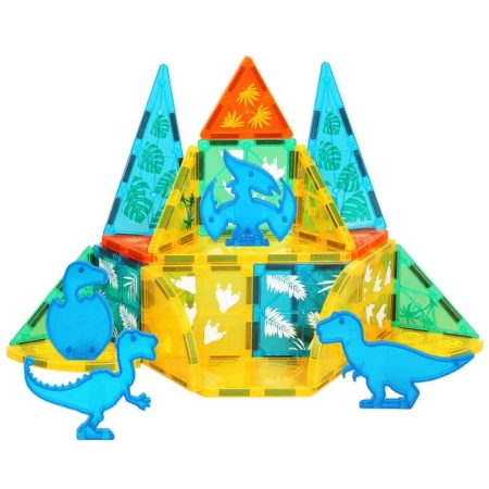 Kids MagKids Magnetic Tiles Blocks - 100PCS Dinosaur-Themed Building Setnetic Tiles Blocks