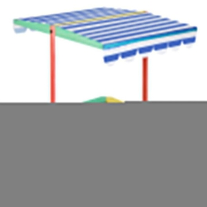 Kids Wooden Sandbox - 120x120CM Outdoor Sand Pit With Canopy