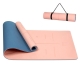 Dual-Color Yoga Mat with Alignment Lines - Pink | 6mm Thick