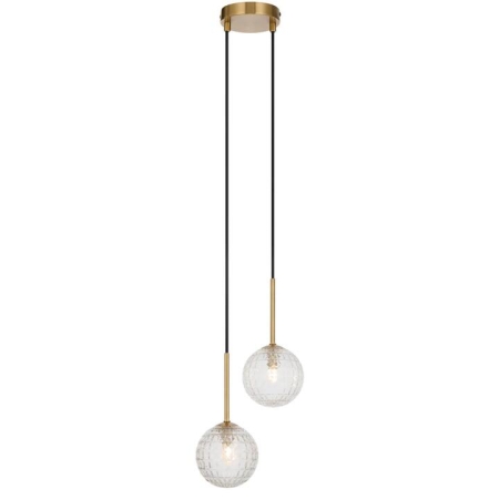 Gaston Modern Pendant Hanging Lamp Light Glass Metal Antique Gold Clear Polished