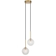 Gaston Modern Pendant Hanging Lamp Light Glass Metal Antique Gold Clear Polished