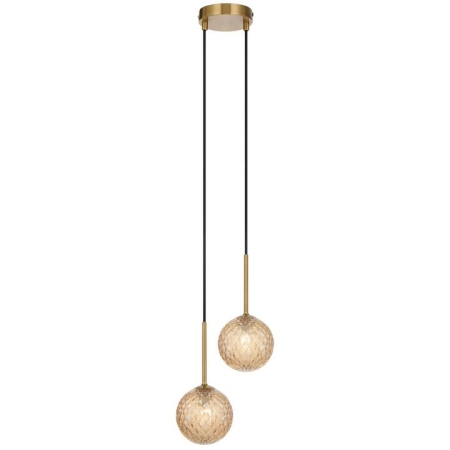 Gaston Modern Pendant Hanging Lamp Light Glass Metal Amber Antique Gold Polished