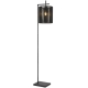 Lyndra Contemporary Standing Floor Lamp Light Foot Switch Metal Natural Fiber Gun Metal Black Patina
