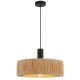Katrin Industrial Pendant Hanging Lamp Light Metal Raffia Black Natural Matte Natural