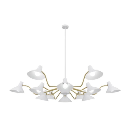 Farbon Modern Pendant Hanging Lamp Light Metal Brass Matt White