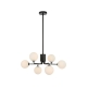 Felton Modern Pendant Hanging Lamp Light Glass Metal Black Opal Matt Matte