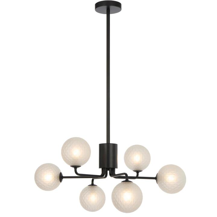 Felton Modern Pendant Hanging Lamp Light Glass Metal Black Frost Matte