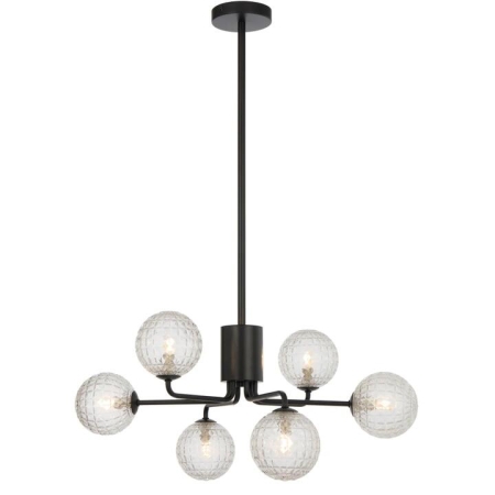 Felton Modern Pendant Hanging Lamp Light Glass Metal Black Clear Matte