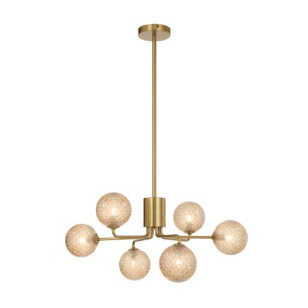 Felton Modern Pendant Hanging Lamp Light Glass Metal Amber Antique Gold Polished