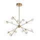 Captiva Contemporary Pendant Hanging Lamp Light Metal Glass Antique Gold Opal Matt Matte
