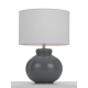 Olga Contemporary Table Desk Lamp Light Fabric Ceramic Grey White