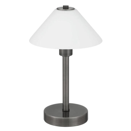 Ohio Contemporary Table Desk Lamp Light Metal Gun Metal Opal Matt