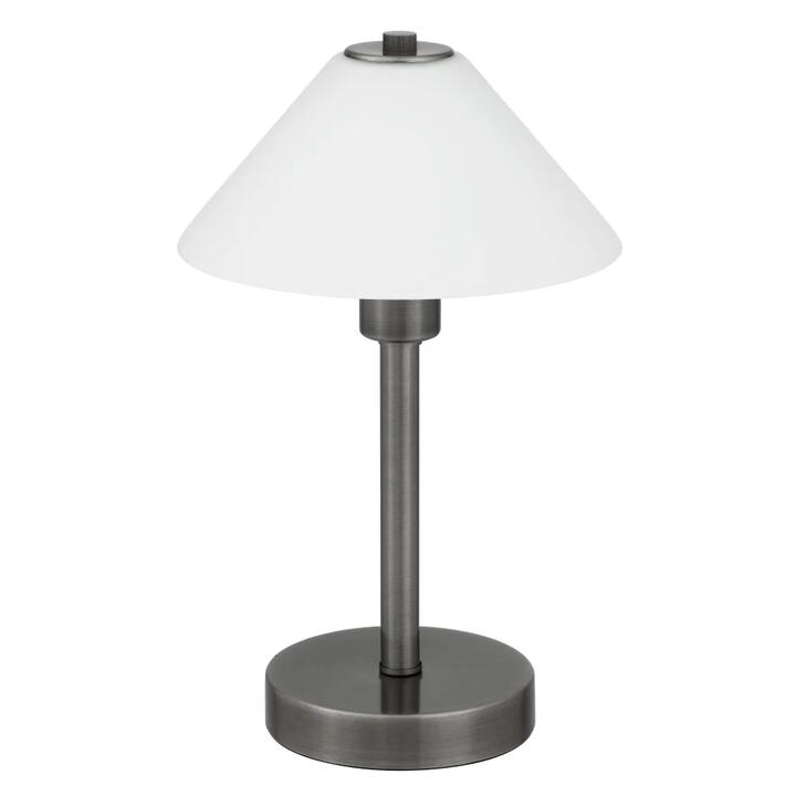 Ohio Contemporary Table Desk Lamp Light Metal Gun Metal Opal Matt