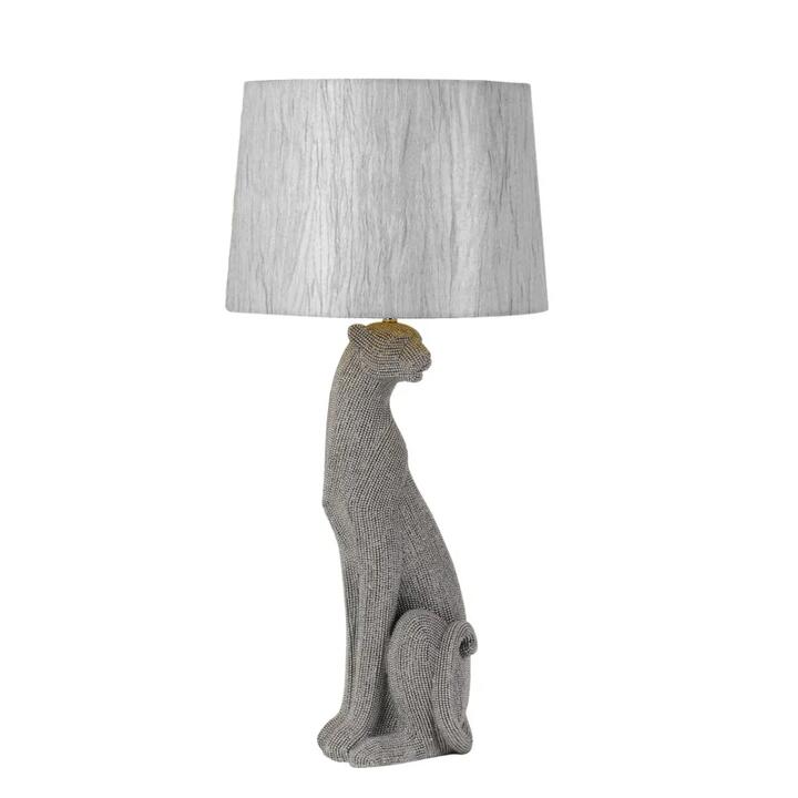 Nala Modern Table Desk Lamp Light Resin Fabric Silver