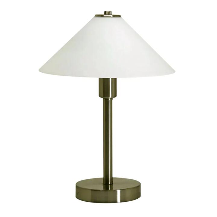 Ohio Contemporary Table Desk Lamp Light Metal Antique Brass Opal Matt