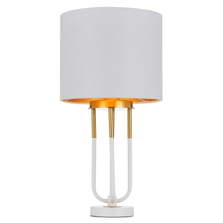 Negas Industrial Table Desk Lamp Light Metal Fabric White Antique Gold