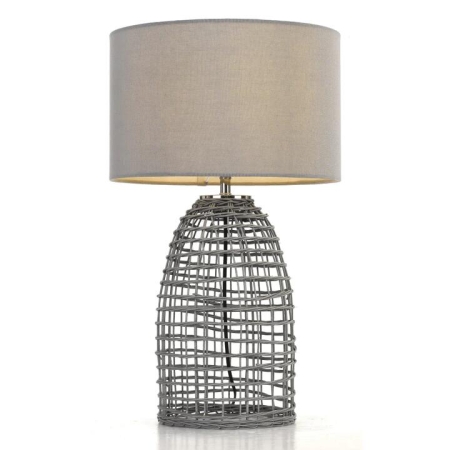 Bayz Modern Table Desk Lamp Light Rattan Grey
