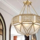 Overton Modern Pendant Hanging Lamp Light Solid Brass Brass Frost Brass