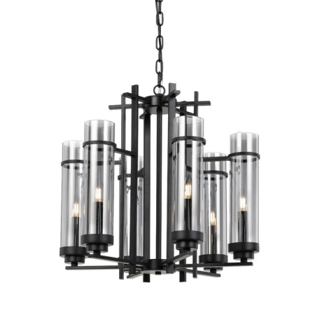 Burgess Contemporary Pendant Hanging Lamp Light Glass Metal Black Smoke