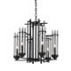 Burgess Contemporary Pendant Hanging Lamp Light Glass Metal Black Smoke