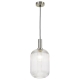 Bonura Modern Pendant Hanging Lamp Light Metal Glass Nickel Clear Ribbed
