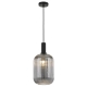Bonura Modern Pendant Hanging Lamp Light Glass Black Smoke Ribbed