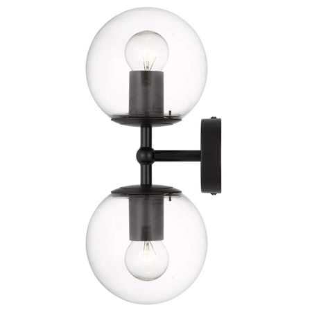 Eterna Contemporary Wall Lamp Light Glass Metal Clear Black