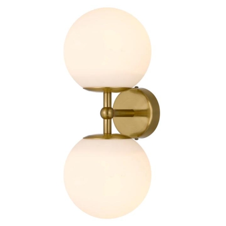 Eterna Contemporary Wall Lamp Light Glass Metal Opal Matt Antique Gold
