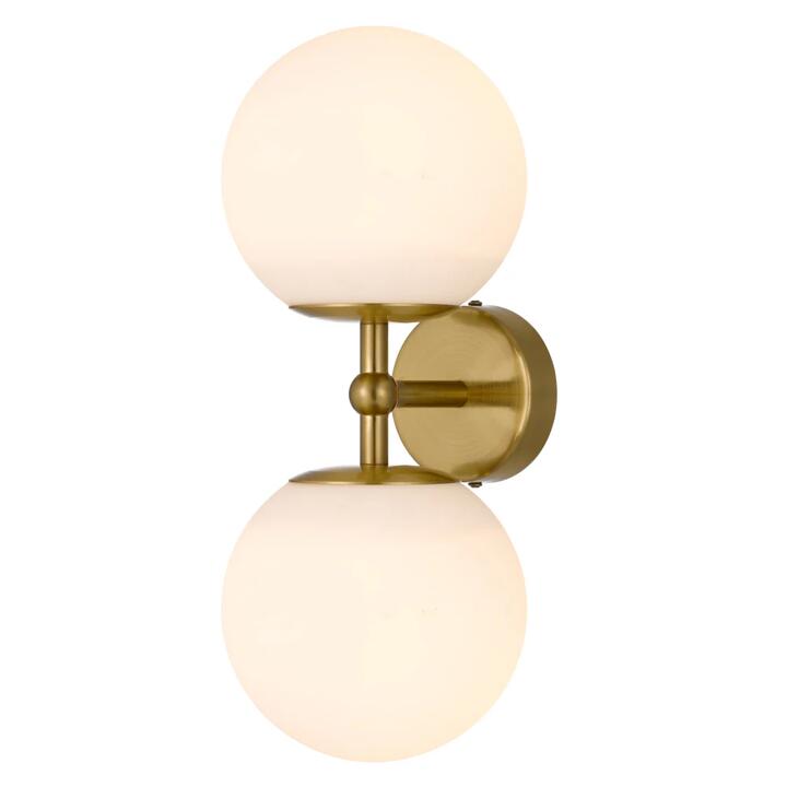 Eterna Contemporary Wall Lamp Light Glass Metal Opal Matt Antique Gold