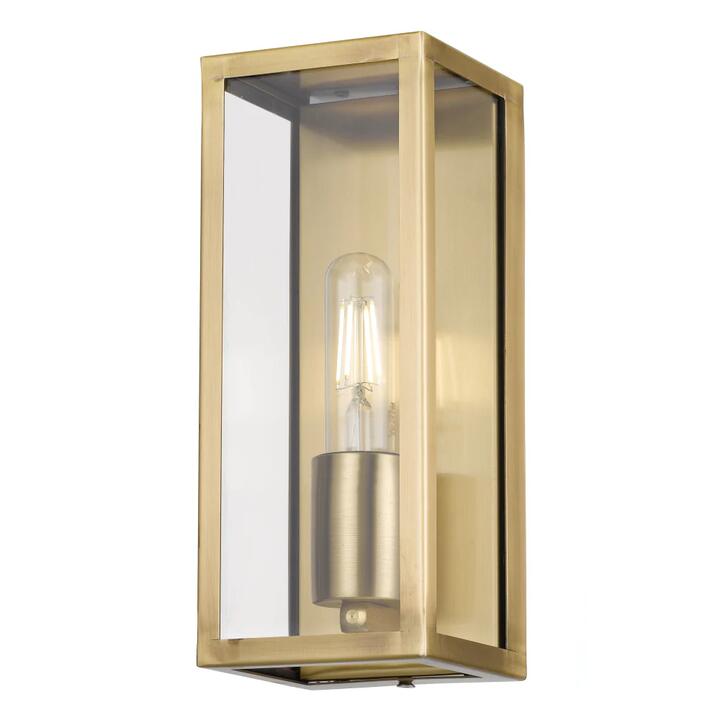 Arzano Modern Wall Lamp Light Solid Brass Glass Antique Brass Clear