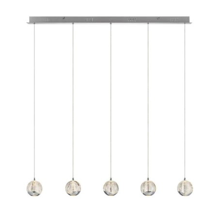 Segovia Modern Pendant Hanging Lamp Light Glass Stainless Steel Zinc Alloy Metal Chrome Clear Gloss
