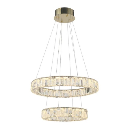 Rias Modern Pendant Hanging Lamp Light Crystal Stainless Steel Gold Gloss