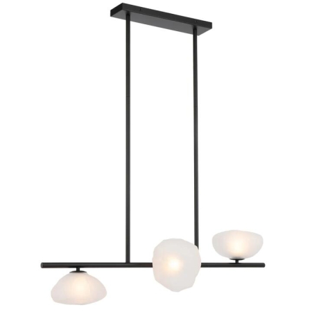 Zecca Contemporary Pendant Hanging Lamp Light Metal Glass Frost Black Frosted