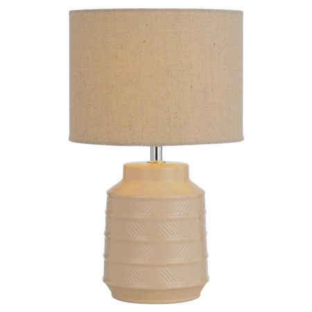 Shelby Modern Table Desk Lamp Light Fabric Ceramic Cream Gloss