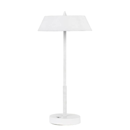 Allure Modern Table Desk Lamp Light Metal Silver White Matte