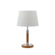 Belmore Contemporary Table Desk Lamp Light Metal Fabric Teak White
