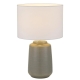 Anni Modern Table Desk Lamp Light Fabric Ceramic Grey White Gloss