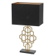Akron Modern Table Desk Lamp Light Marble Metal Fabric Black Antique Gold