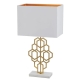 Akron Modern Table Desk Lamp Light Marble Metal Fabric White Antique Gold